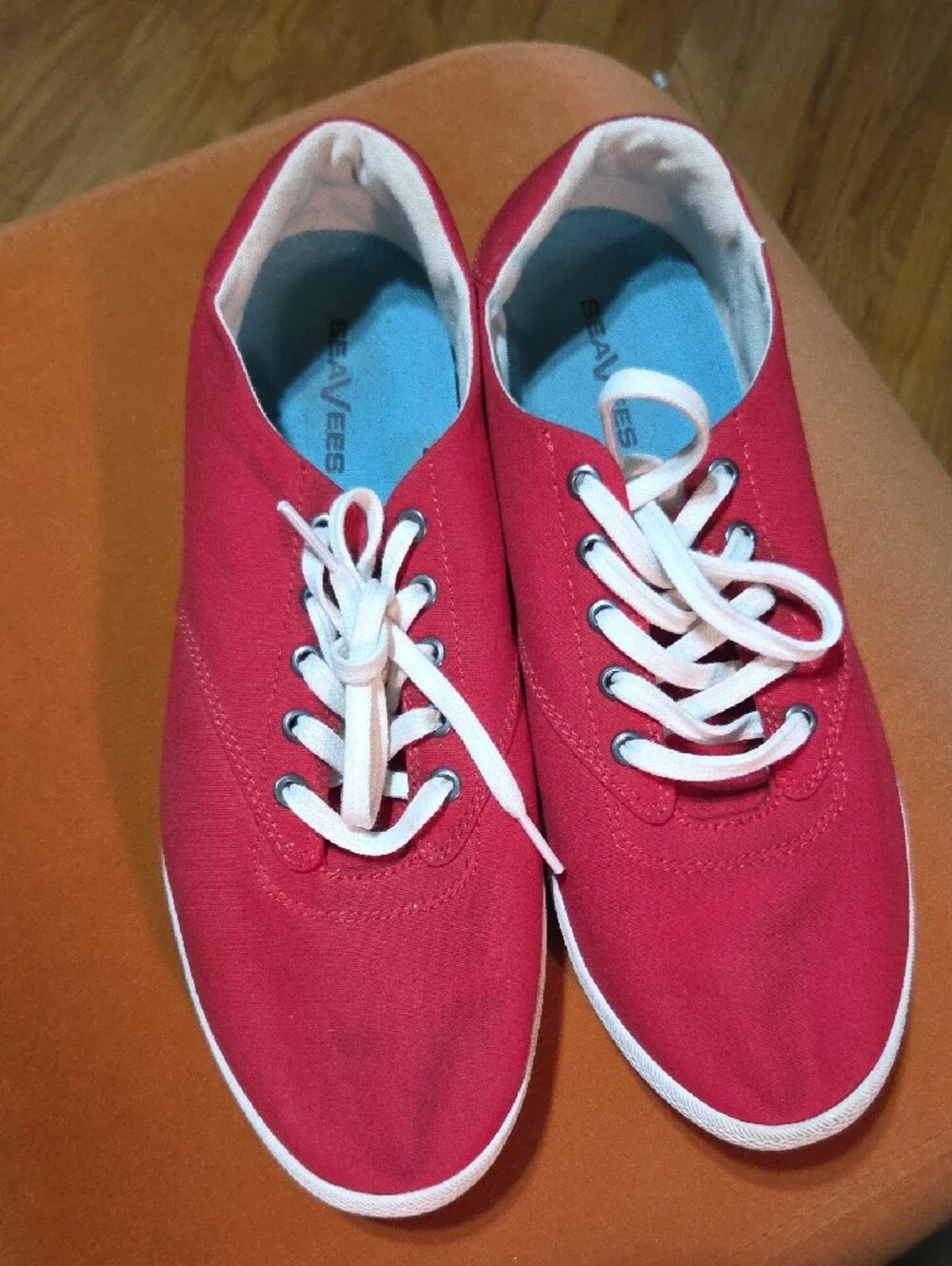 SeaVees Palm Ave Plimsol Sneakers - Cherry